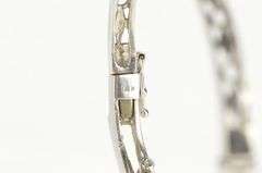 14K White Gold 0.78 Ctw Classic Diamond Pearl Bypass Bangle Bracelet