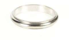 Platinum 4.2mm Classic Milgrain Trim Men's Wedding Band Ring