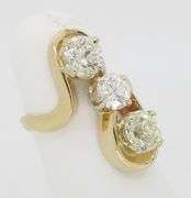 Three Stone Diamond Ring in a Free Form Design