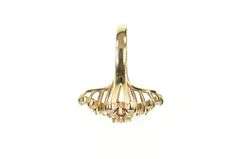 10K Yellow Gold Ornate Cubic Zirconia Syn. Ruby Cluster Ring