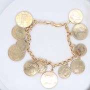Majestic Yellow Gold Euro Coin Charm Bracelet