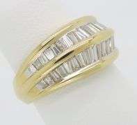 18k Yellow Gold Diamond Wave Ring