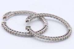 Set of 925 Sterling Silver Cubic Zirconia Pendant on Chain and Hoop Earrings