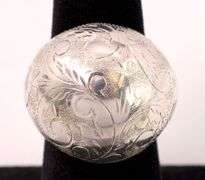 Sterling Silver Flower Dome Ring