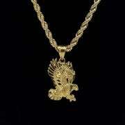 Awesome 14 Kt Gold  Plated Eagle Pendant And Chain