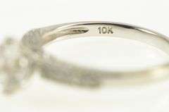 10K White Gold 1.55 Ctw Sapphire Diamond Travel Engagement Ring