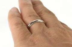 Platinum 4.2mm Classic Milgrain Trim Men's Wedding Band Ring