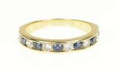 14K Yellow Gold 1.60 Ctw Sapphire Diamond Wedding Band Ring