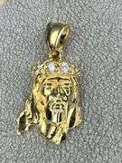 14 Kt Gold Plated Jesus Pendant With The Sparkling Crown