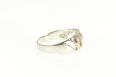 Sterling Silver Two Tone Wavy Striped Domed Band Ring