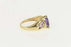 10K Yellow Gold Marquise Amethyst Diamond Accent Ring