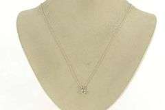 14K White Gold 0.27 Ct Diamond Round Solitaire Classic Pendant