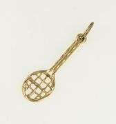 14K Yellow Gold Tennis Racket Racquet Sports Charm/Pendant