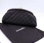 Chanel Timeless Quilted Caviar Clutch Bag
