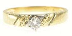 14K Yellow Gold 0.21 Ct Classic Diamond Solitaire Engagement Ring