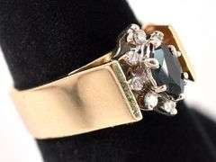 Fantatstic Blue Sapphire and Diamond Ring in 14K Yellow Gold