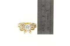 14K Yellow Gold 1.09 Ctw Diamond Bow Engagement Bridal Set Ring