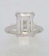 Certified 4.59CT Emerald Cut Diamond Solitaire Ring