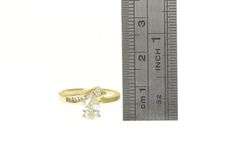 14K Yellow Gold 1 1/3 Ctw Pear Diamond Bypass Engagement Ring