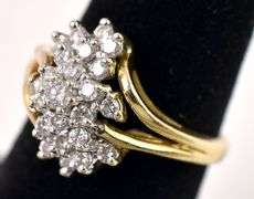 Precious Waterfall Diamond Ring in 14K Yellow Gold