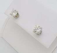 Classic Diamond Stud Earrings in 14k White Gold