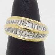 18k Yellow Gold Diamond Wave Ring