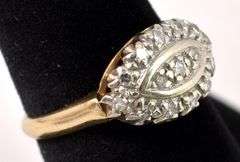 Amazing Eye Themed Diamond Ring in 14K Yellow Gold