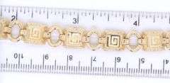 Incredible Square Greek Key Link Station Bracelet in Yellow Gold