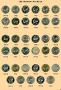 Album of 104 Jefferson Nickels 1938-2002 w/War Nickels