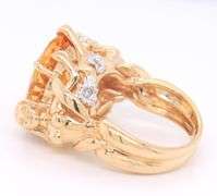 Attractive Yellow Gold 8.70ct oval Citrine and Diamond Set in Female Bust Setting