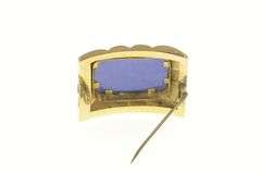 14K Yellow Gold Victorian Mount Valley Hand Painted Enamel Pin/Brooch