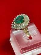 CERTIFIED 14K YELLOW GOLD DIAMOND AND EMERALD RING
