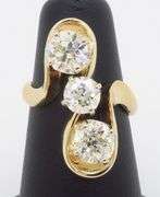 Three Stone Diamond Ring in a Free Form Design