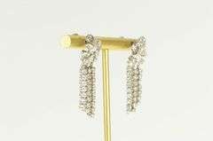 Platinum 1.25 Ctw 1950's Diamond Fringe Tassel Dangle Earrings