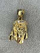 14 Kt Gold Plated Jesus Pendant With The Sparkling Crown