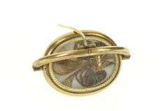 Gold Filled Hair Clothing Victorian Spinning Mourning Pin/Brooch