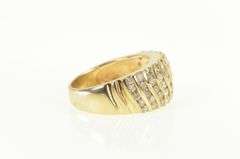 14K Yellow Gold 1.50 Ctw Wavy Diamond Strip Channel Band Ring