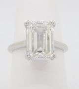 Certified 4.59CT Emerald Cut Diamond Solitaire Ring