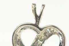 10K White Gold Curvy Heart Love Symbol Classic Romantic Pendant
