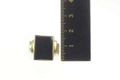 10K Yellow Gold Classic Squared Black Onyx Retro Statement Ring