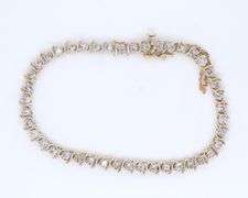 Divine Yellow Gold 3.30ctw S Link Diamond Bracelet
