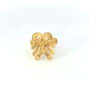18K Yellow Gold Elaborate Honey Bee Flower Statement Ring