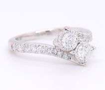 Dazzling White Gold 1ctw Moi Et Toi Diamond Ring