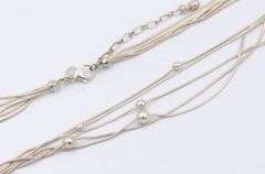 925 Sterling Silver Multi Strand Chain Necklace
