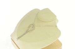 14K White Gold 1.56 Ctw Diamond 1950's Heart Lavalier Tassel Pendant