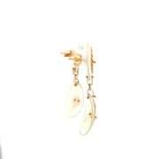 18K Yellow Gold Mother of Pearl Sun Vintage Figliuzzi Earrings