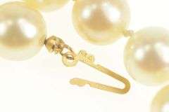 14K Yellow Gold 8.5mm Pearl Strand Classic Retro Statement Bracelet