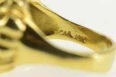 18K Yellow Gold 5.95 Ct Moonstone Sunflower Ornate Statement Ring