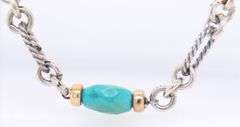 David Yurman Turquoise Figaro Link Chain Necklace