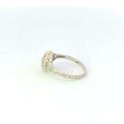 18K White Gold Diamond Art Deco Promise Vintage Filigree Ring